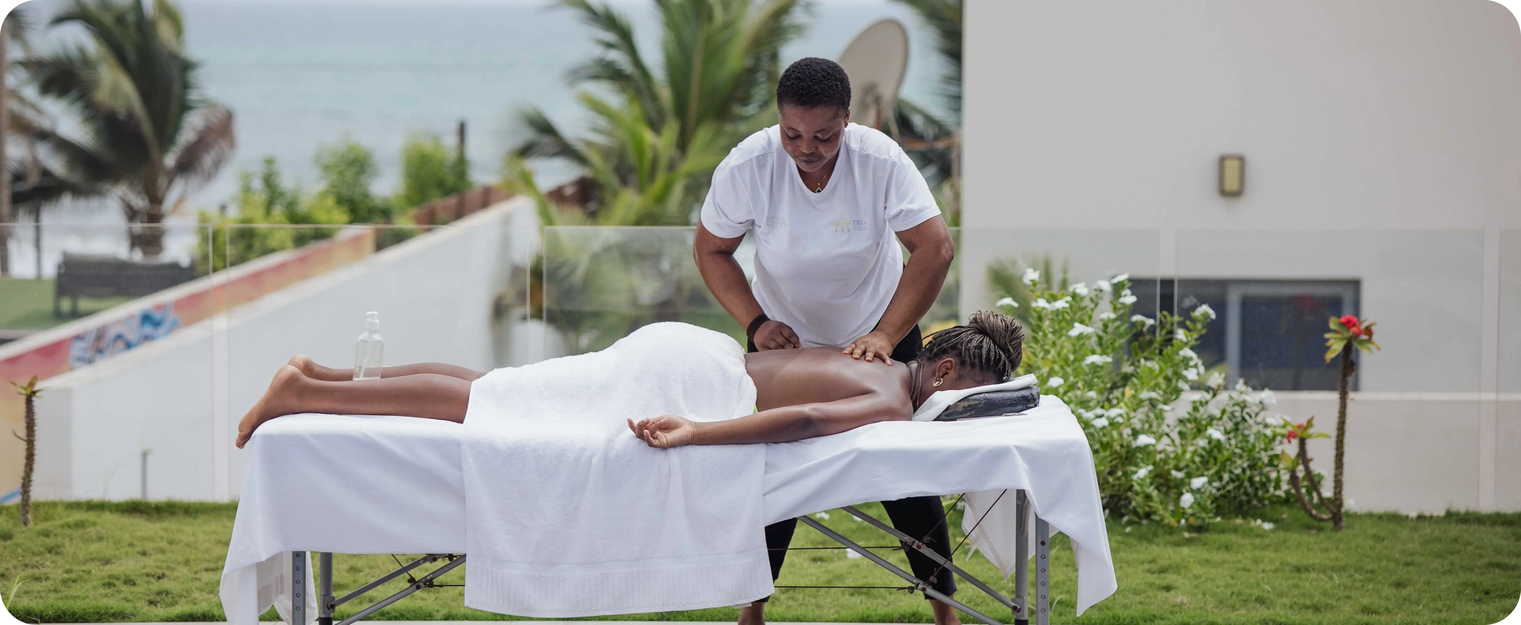 Spa massage overlooking the ocean